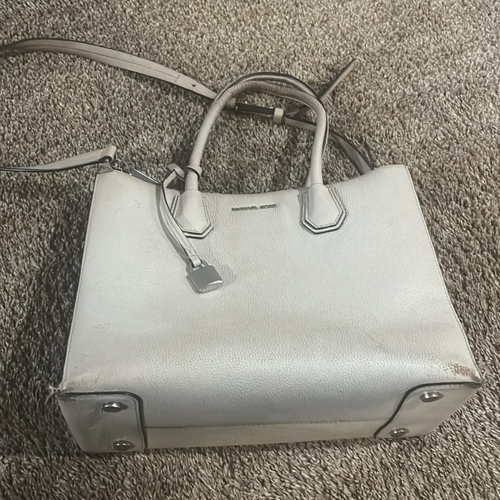 Michael Kors Gray Satchel with Structured Design and Silver Hardware - Picture 2 of 7
